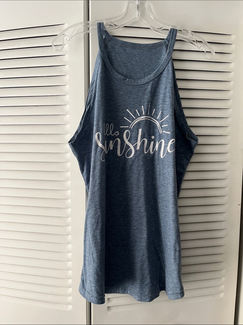 Hello Sunshine Women’s XL Thin-Strap Tank - Bluish Gray no brand